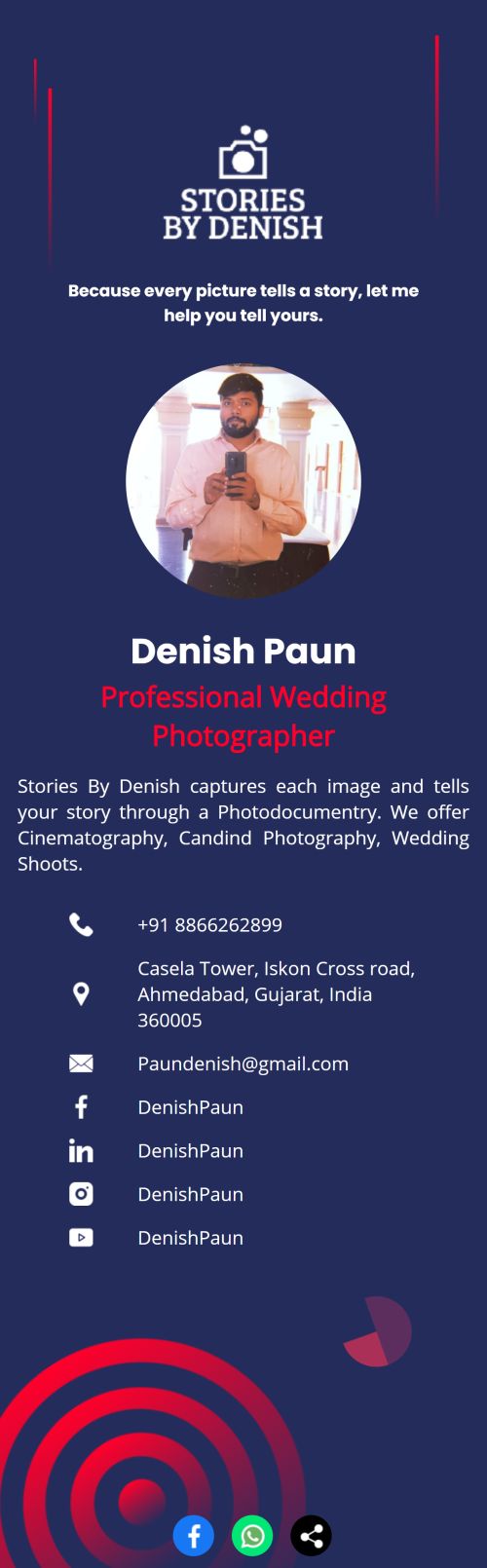 ccl0018 - Denish Paun - Stories by Denish - Digital Visiting Card by CardNet
